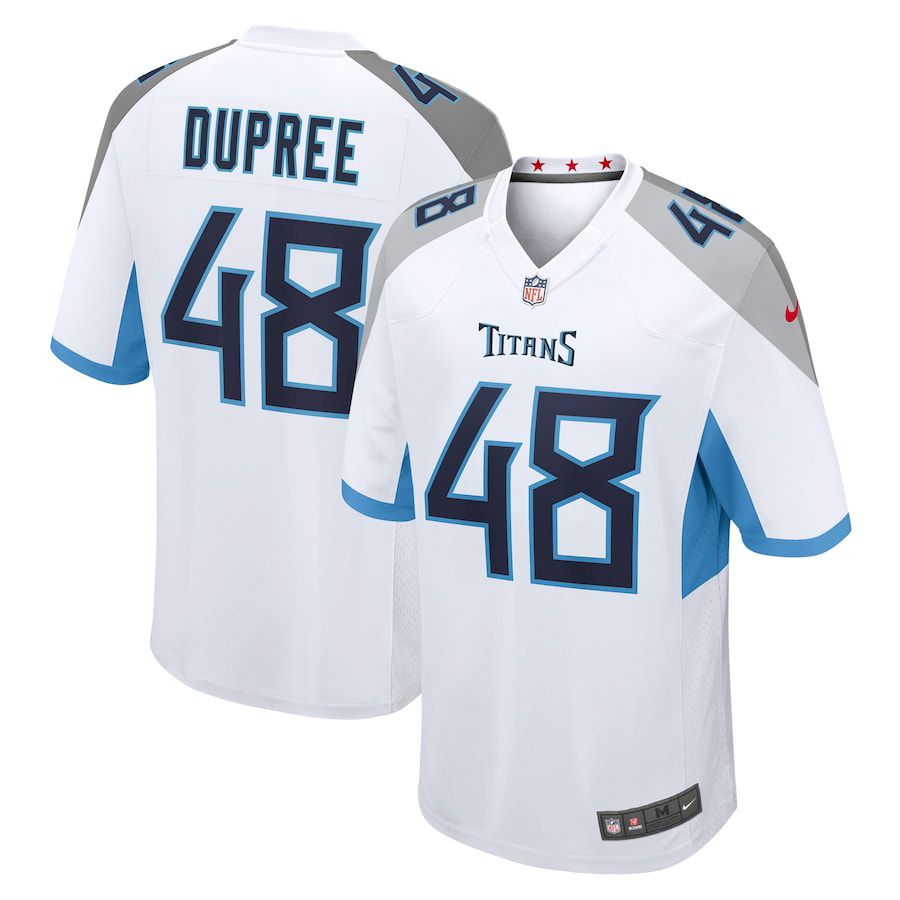Men Tennessee Titans 48 Bud Dupree Nike White Game NFL Jersey
